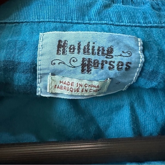 Anthropologie Holding Horses Corduroy Blue Button Down - Picture 3 of 3